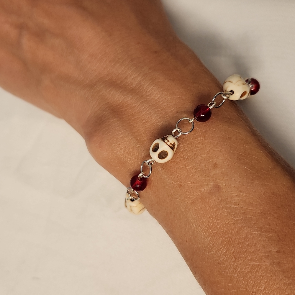 2/$20 Handmade skull bracelet